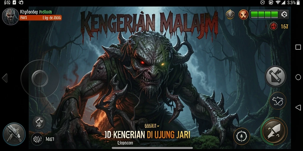 Screenshot yang menampilkan aksi menyeramkan dalam gameplay 66D.