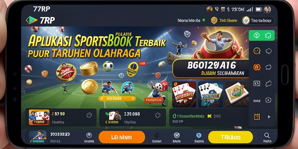 Screenshot gameplay 77RP menampilkan berbagai pilihan taruhan olahraga.