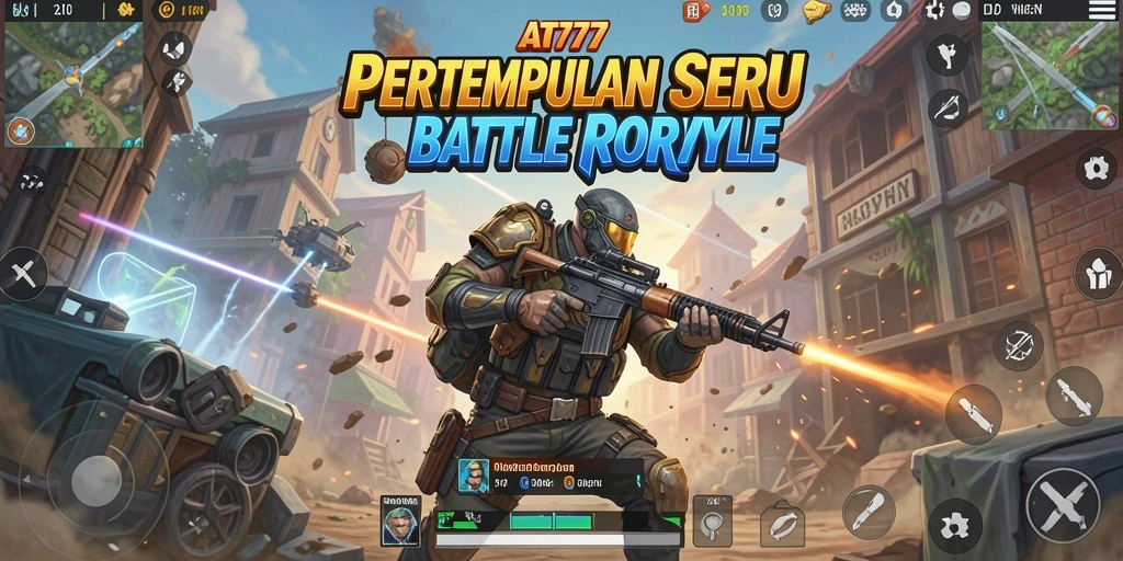 Screenshot memperlihatkan aksi seru dalam gameplay Battle Royale.