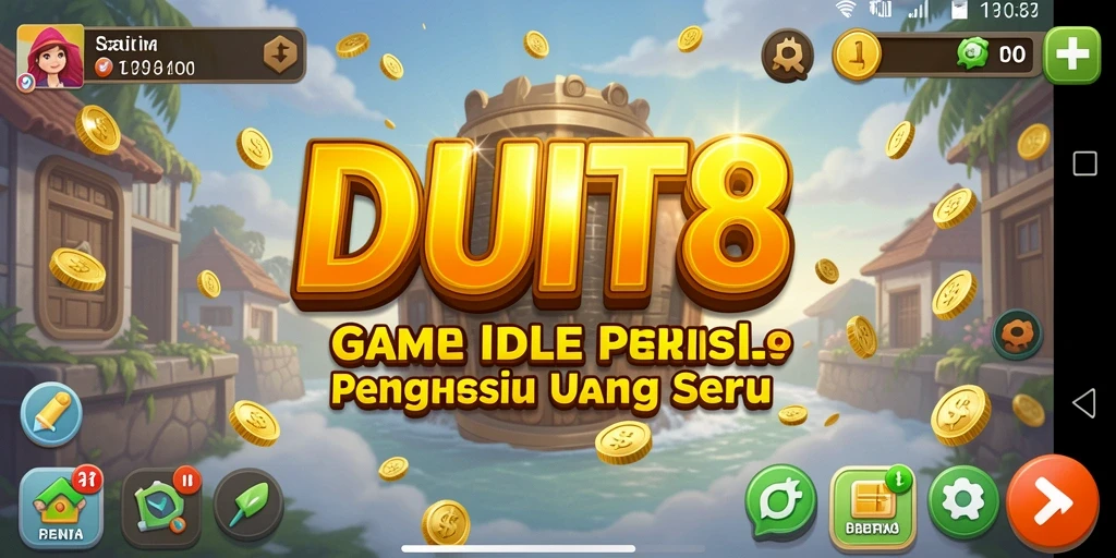 Tangkapan layar gameplay DUIT8 menampilkan momen seru saat mengumpulkan aset.