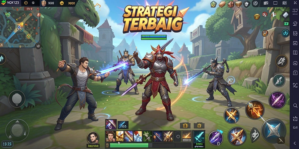 Tangkapan layar gameplay <strong>NOX123</strong> menampilkan strategi dan manajemen yang mendebarkan.