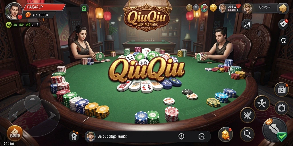 Tampilan gameplay seru dari PAKARJP yang menampilkan kartu QiuQiu.